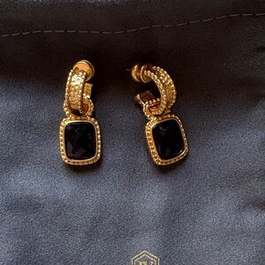 Julie Vos Gold and Black Square Earrings